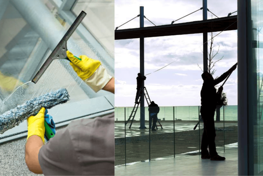 Dịch vụ lau kính văn phòng