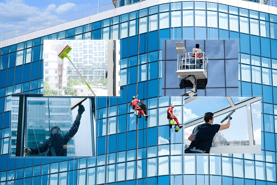 Dịch vụ lau kính văn phòng chuyên nghiệp 